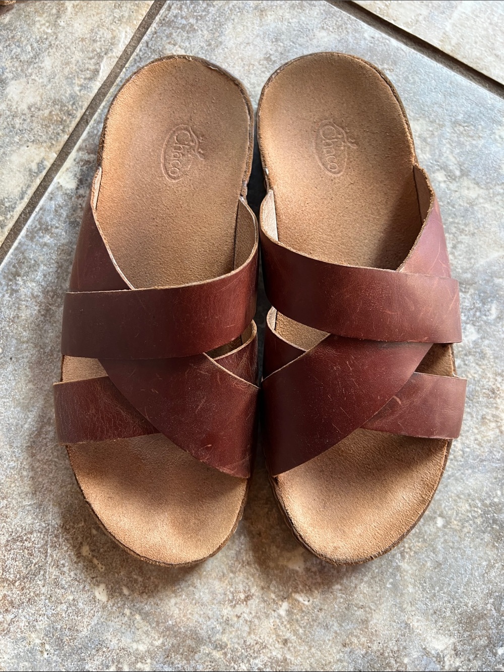 Chaco leather slide sandals